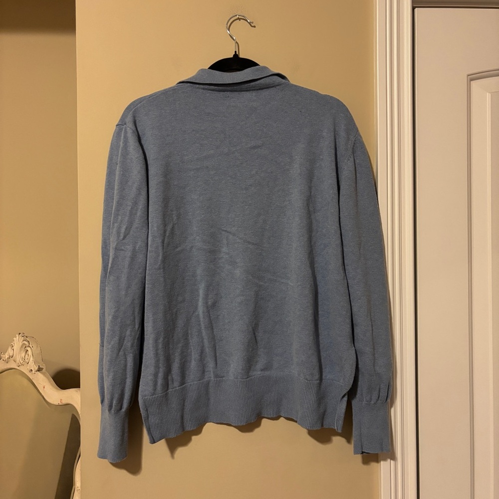 Dusty Blue Collared Sweater - Picture 2 of 6